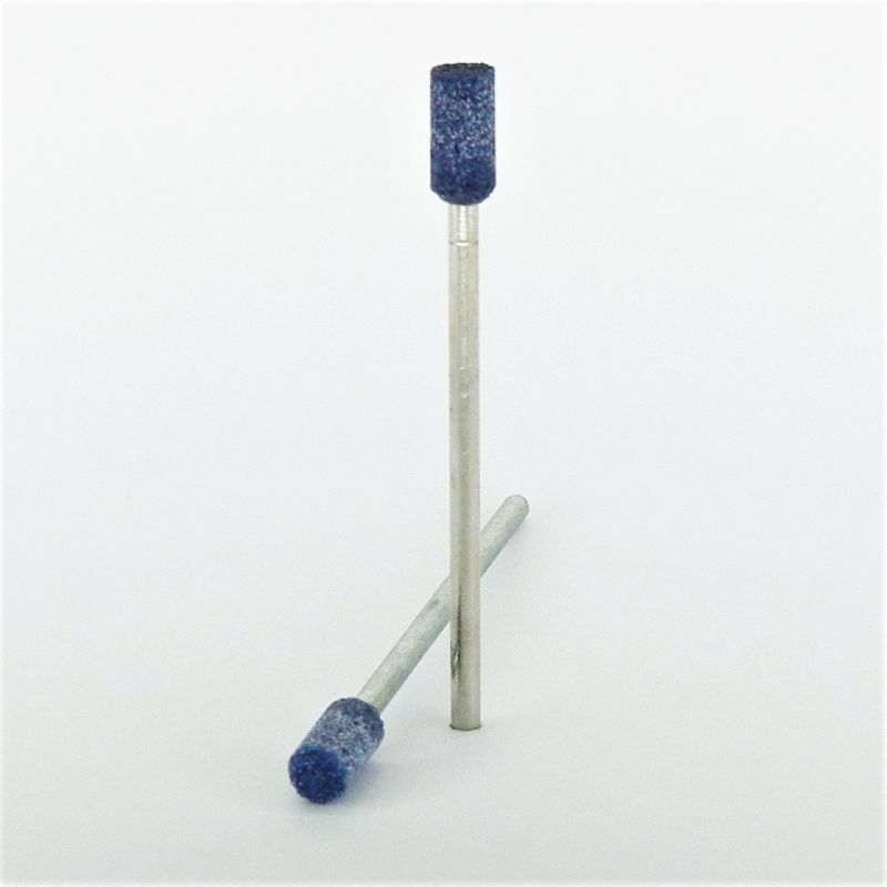 mola ceramica abrasiva cilindrica Ø mm. 6 x 12 x 72 perno 3 lungo grana 80 corindone blu dura<br />#molagambolungo
