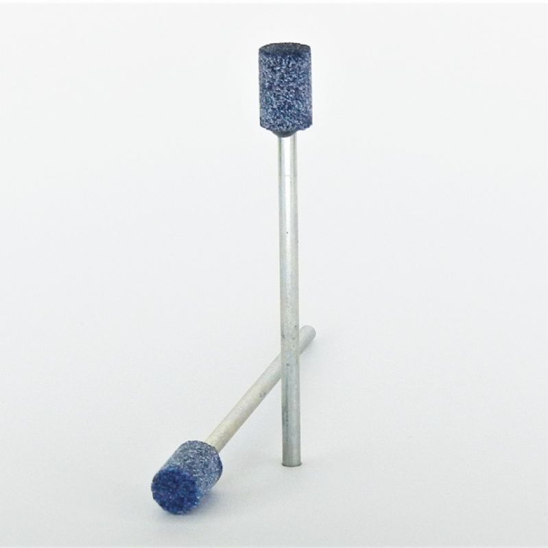 mola ceramica abrasiva cilindrica Ø mm. 8 x 12 x 72 perno 3 lungo grana 80 corindone blu dura<br />#molagambolungo
