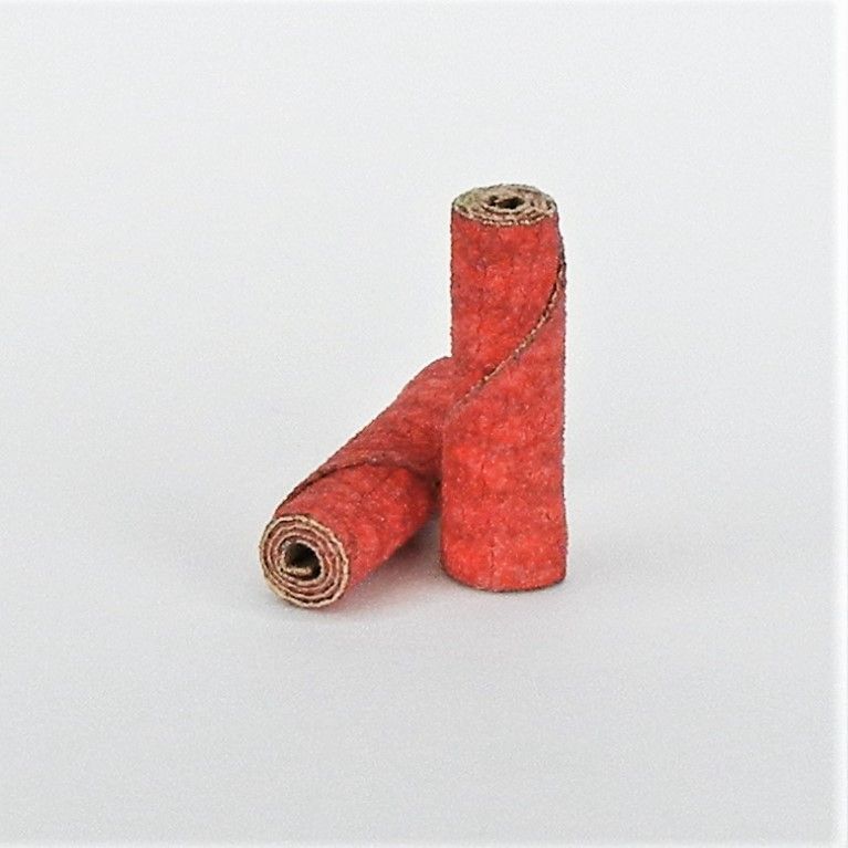rulli avvolti tela abrasiva resinata rossa d. mm. 12 x 35 x f. 3  p 60 crm ceramicato