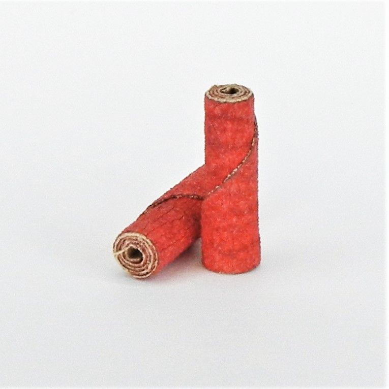 rulli avvolti tela abrasiva resinata rossa d. mm. 12 x 35 x f. 3  p 80 crm ceramicato