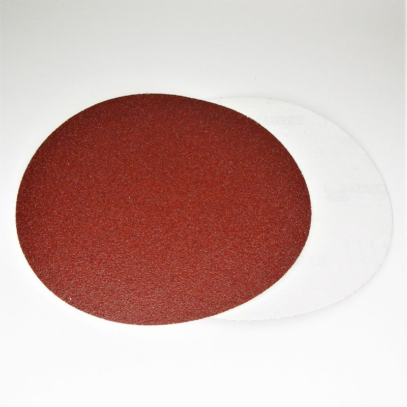 dischi carta abrasiva resinata rossa pesante + velcro a strappo d. mm. 300 p 40 a tipo corindone