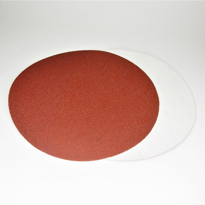 dischi carta abrasiva resinata rossa pesante + velcro a strappo d. mm. 350 p 40 a tipo corindone
