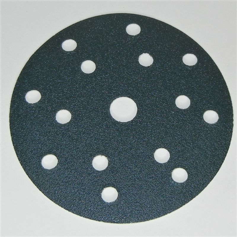 dischi carta abrasiva resinata + velcro d.mm. 150 + 15 fori Universali p 60 z tipo zirconio