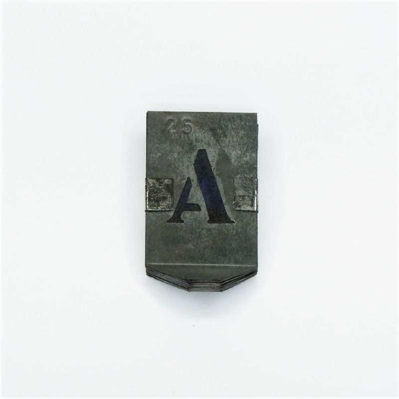 stampini alfabeto in zinco per marcare stencil set - H: mm. 25