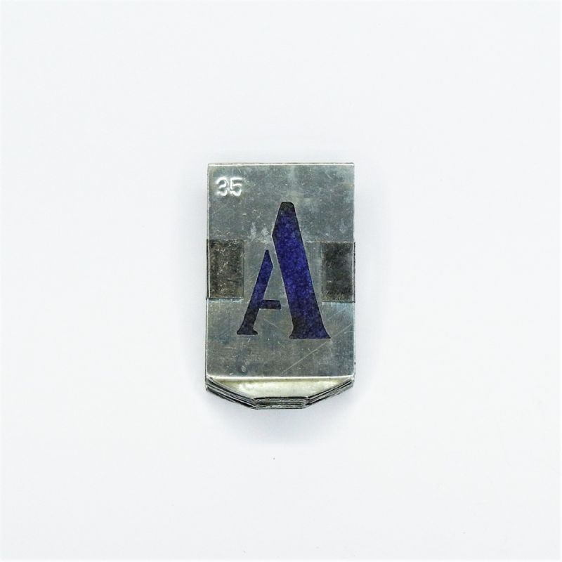 stampini alfabeto in zinco per marcare stencil set - H: mm. 35