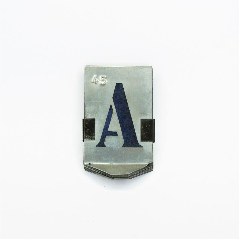 stampini alfabeto in zinco per marcare stencil set - H: mm. 45