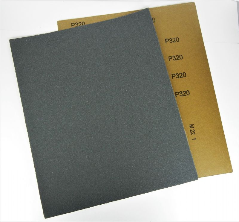 fogli carta abrasiva lateflex secco / umido mm. 230 x 280 p 320 corindone / carburo di silicio<br />#fogliocartaabrasiva