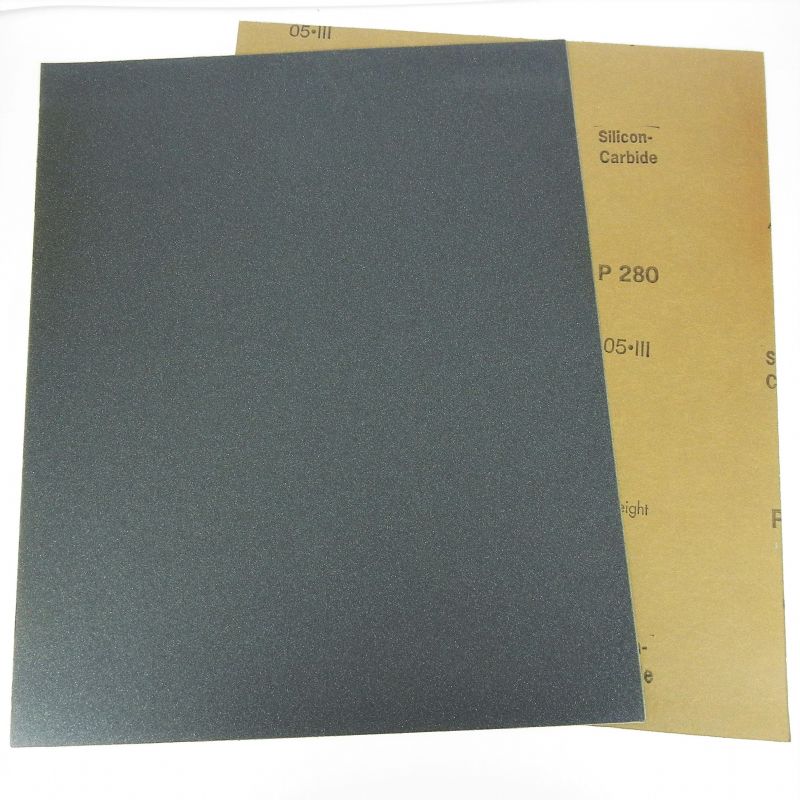 fogli carta abrasiva lateflex secco / umido mm. 230 x 280 p 280 corindone / carburo di silicio<br />#fogliocartaabrasiva