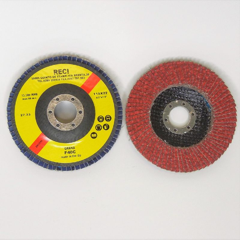 dischi lamellari tela abrasiva ceramicata supporto in fibra di vetro d. mm. 115 x f. 22 p 40 - Norton R926 -