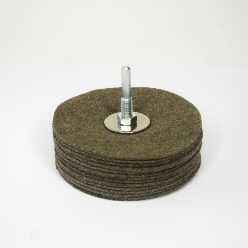 dischi panno lana tipo militare color kaki Ø 100 mm. x  f. 6