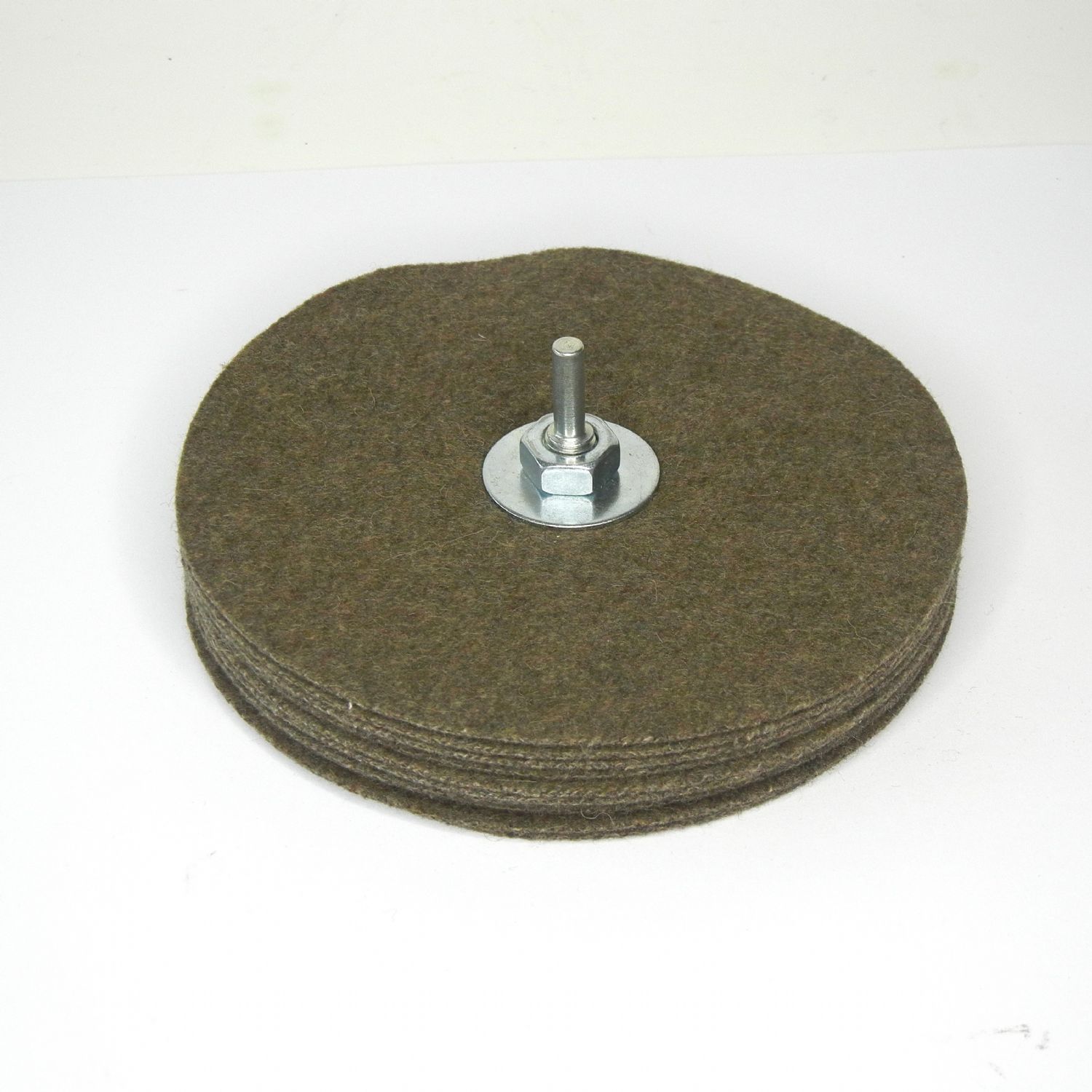 dischi panno lana tipo militare color kaki Ø 150 mm. x  f. 6