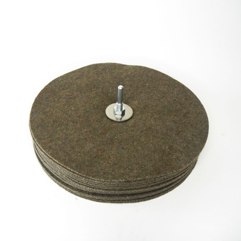 dischi panno lana tipo militare color kaki Ø 200 mm. x  f. 6