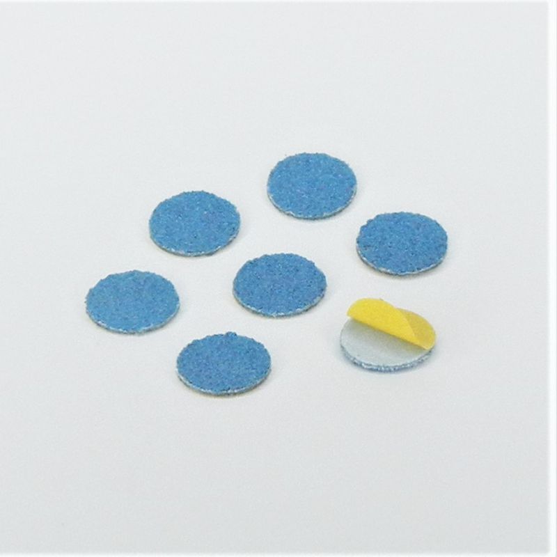dischi abrasivi in tela zirconio adesiva psa autoadesivi microdischi d. 12 mm. p 60 z