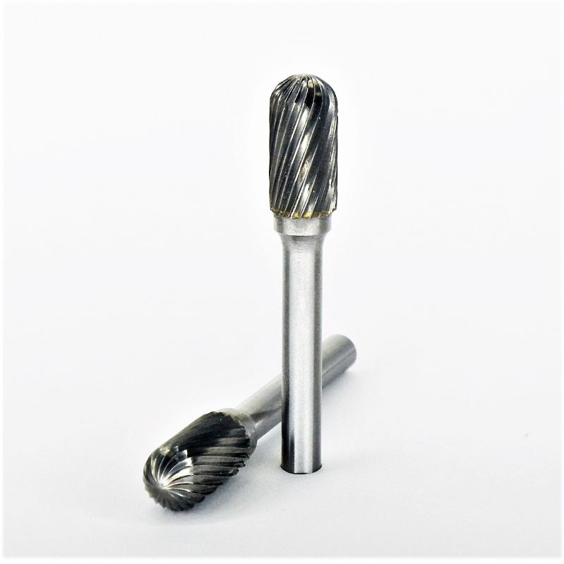 fresa metallo duro integrale cilindro testa sfera Ø mm. 10 x 20 x 65 perno 6 taglio E 3 z 20