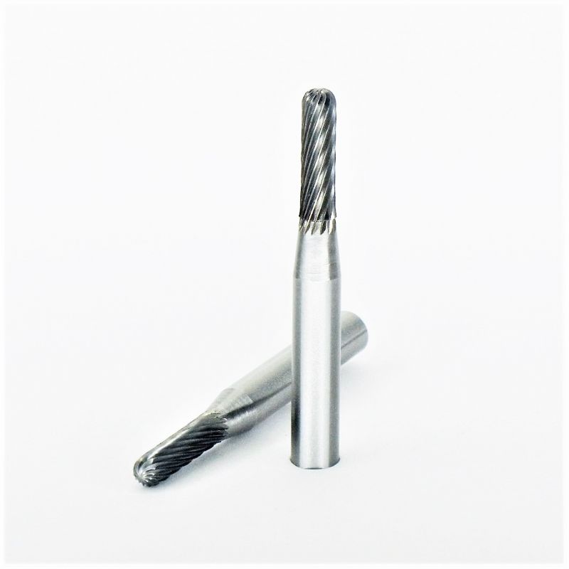 fresa metallo duro integrale cilindro testa sfera Ø mm. 4 x 16 x 67 perno 6 taglio E 3 z 14