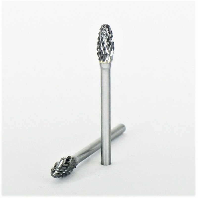 fresa metallo duro integrale testa fiamma Ø mm. 5 x 13 x 51 perno 3 taglio E 6
