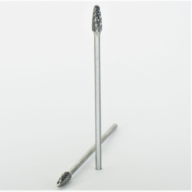 fresa metallo duro integrale testa ogiva punta arrotondata Ø mm. 5 x 13 x 93 perno 3 lungo taglio E6