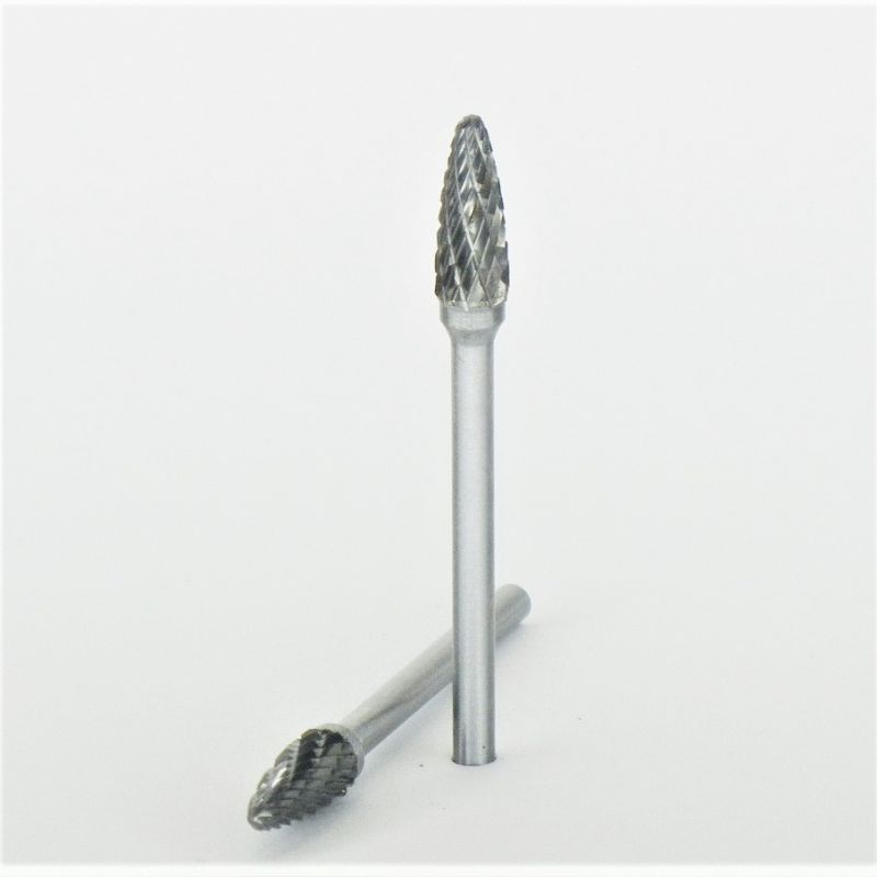 fresa metallo duro integrale testa ogiva punta arrotondata Ø mm. 5 x 13 x 50 perno 3 taglio E6