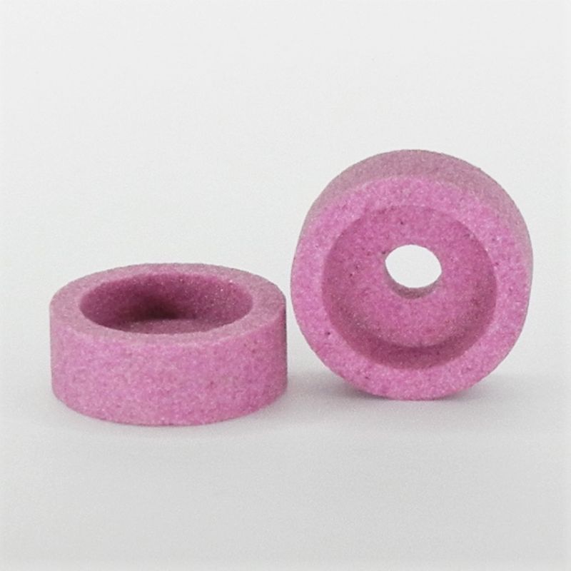 mola ceramica abrasiva a tazza corindone colore rosa d. mm. 25 x 9 x foro 6 + incavo 18 x 5 - 13A120L/M5V<br />#molatazza