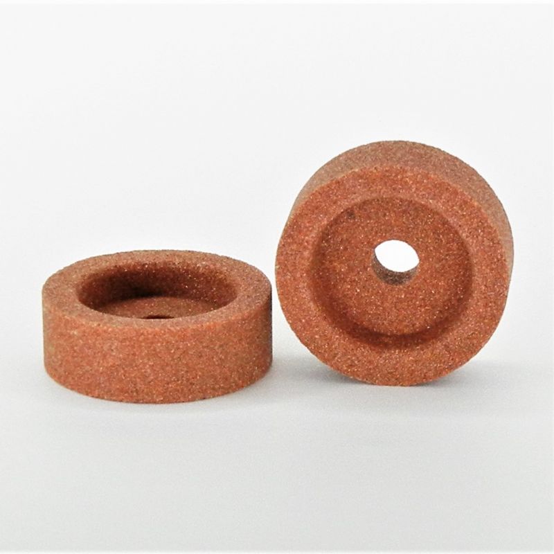 mola ceramica abrasiva a tazza corindone colore nocciola d. mm. 30 x 10,5 x foro 6 + incavo 20 x 5 - 9AR100N5V<br />#molatazza