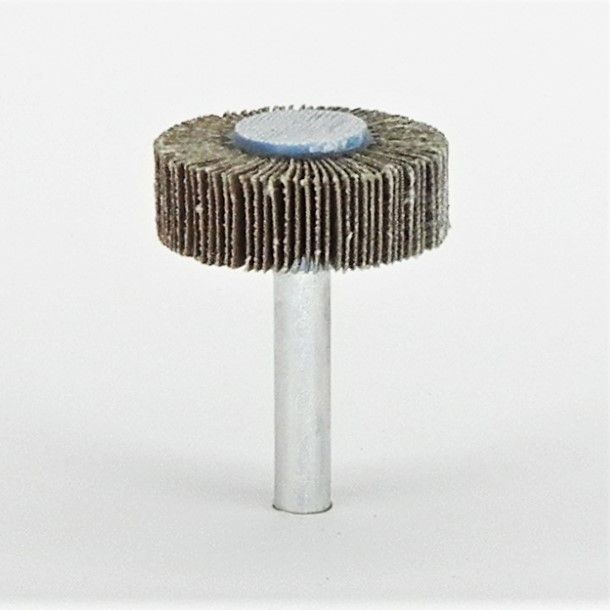 ruote lamellari tela abrasiva corindone d. mm. 30 x 10 x 50 perno 6 grana 240 a<br />#ruotelamellari