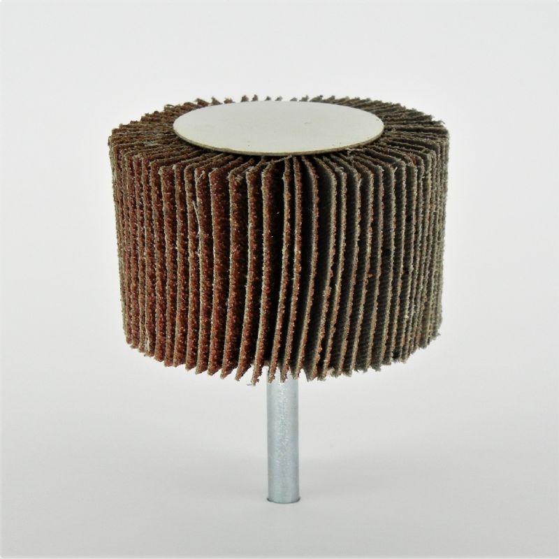 ruote lamellari tela abrasiva corindone d. mm. 60 x 40 x 80 perno 6 grana 40 a<br />#ruotelamellari