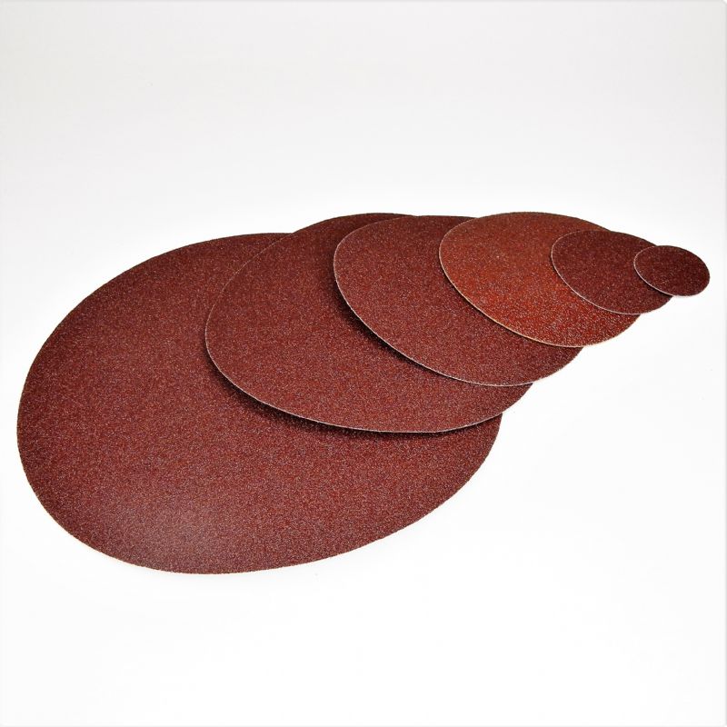 dischi abrasivi in tela resinata rossa robusta tranciati d. mm. 800 p 80 a tipo corindone