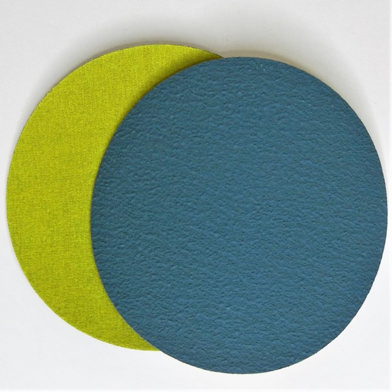 dischi abrasivi in tela resinata blu pesante con raffreddante tranciati d. mm. 150 grana 60 z tipo zirconio