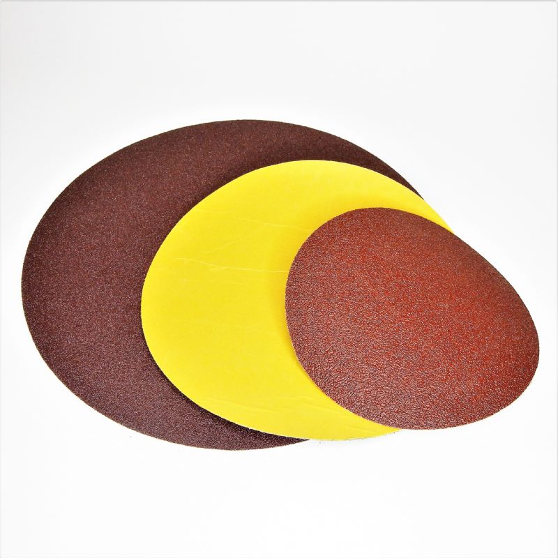 dischi abrasivi in tela  resinata rossa pesante + adesivo tranciati d. mm. 800 p 60 a tipo corindone