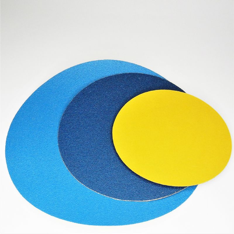 dischi abrasivi in tela resinata blu pesante + adesivo tranciati d. mm. 1100 p 36 z tipo zirconio