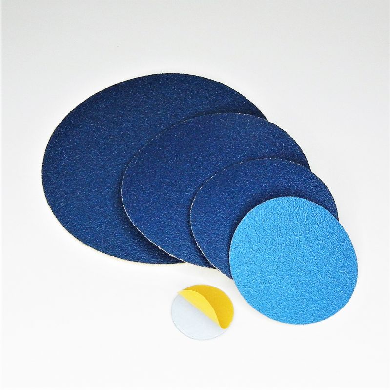dischi tela abrasiva resinata blu pesante + adesivo tranciati d. mm. 125 p  120 z tipo