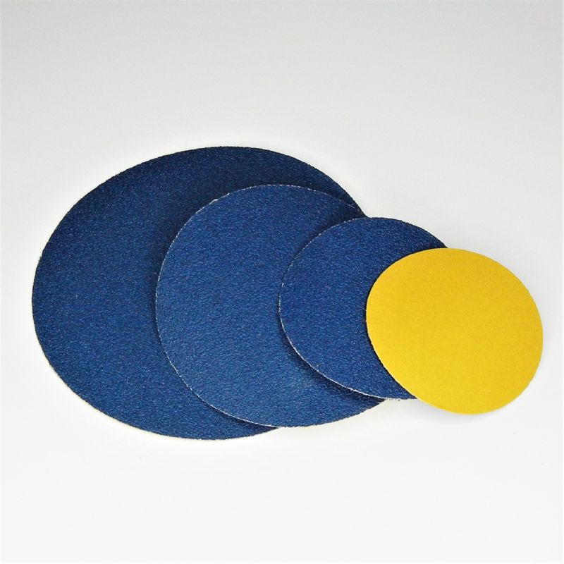 dischi abrasivi in tela resinata blu pesante + adesivo tranciati d. mm. 200 p 80 z tipo zirconio