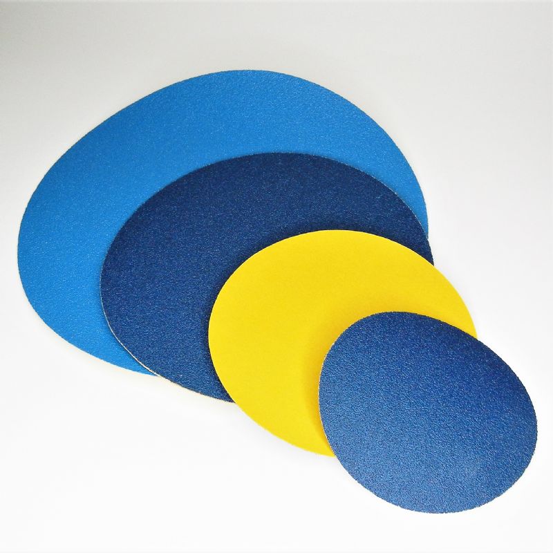 dischi abrasivi in tela resinata blu pesante + adesivo tranciati d. mm. 400 p 40 z tipo zirconio