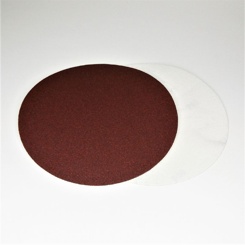 dischi carta abrasiva resinata rossa pesante + velcro a strappo d. mm. 250 p 80 a tipo corindone