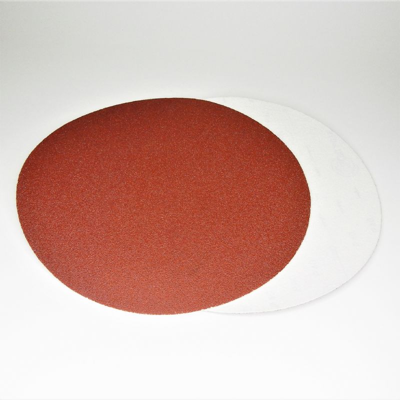 dischi abrasivi in carta resinata rossa pesante + velcro a strappo d. mm. 350 p 40 a tipo corindone