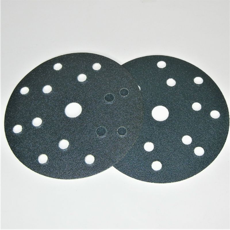 dischi abrasivi in carta resinata + velcro d. mm. 150 + 15 fori Universali p 120 z tipo zirconio
