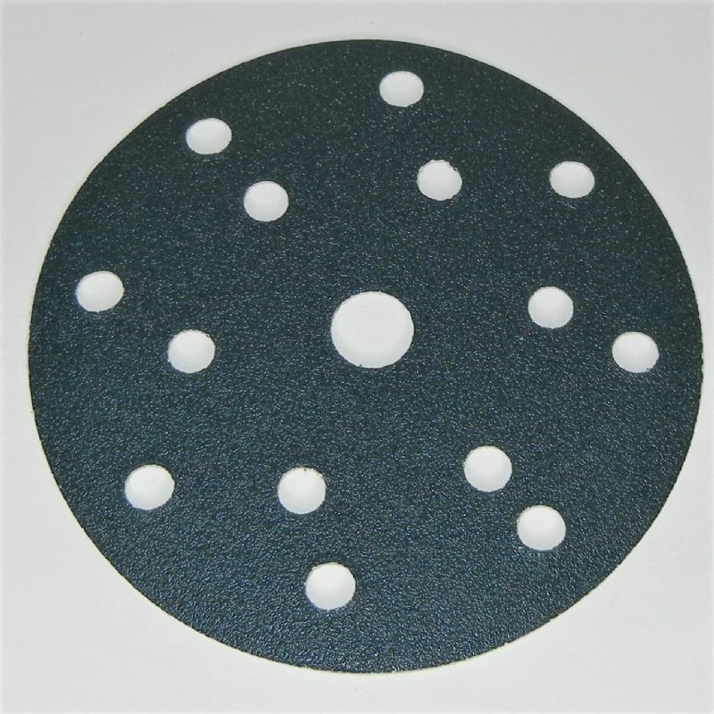 dischi abrasivi in carta resinata + velcro d.mm. 150 + 15 fori Universali p 60 z tipo zirconio