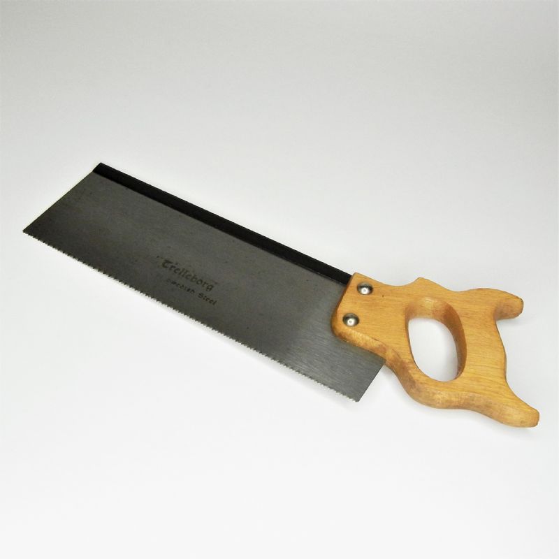 sega a dorso in acciaio laminato impugnatura in faggio marca Trelleborg lunghezza mm. 300