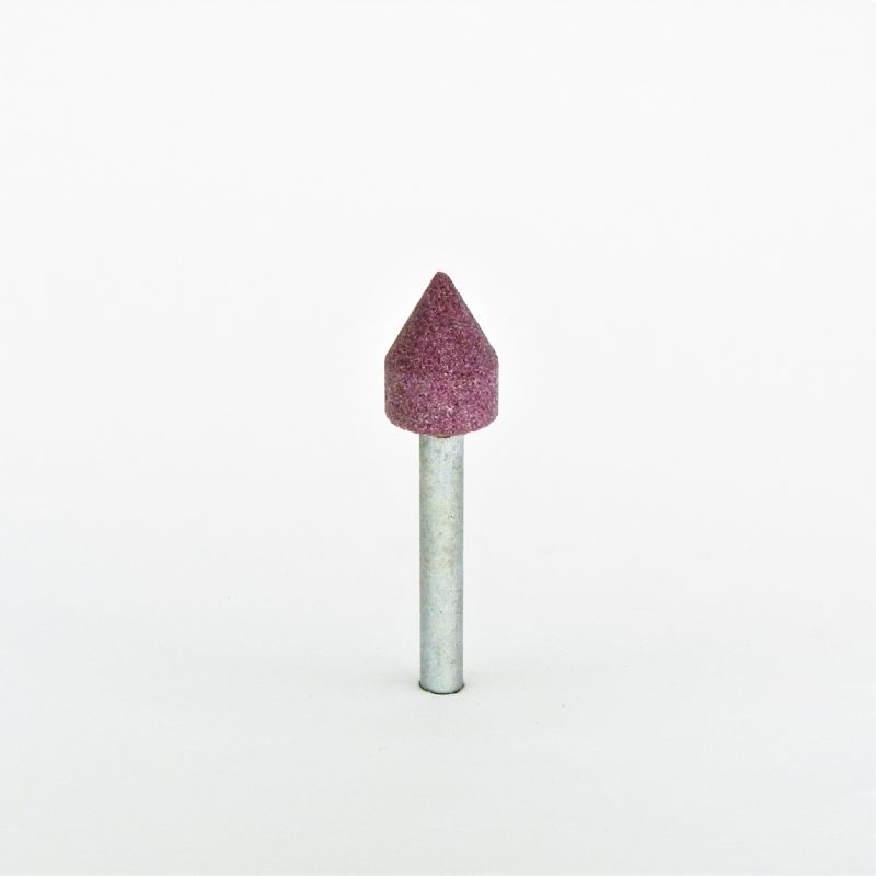 mola ceramica abrasiva conica Ø mm. 15 x 20 x p. 6 gr. 80 corindone rosa