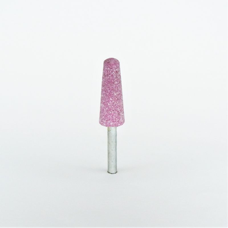 mola ceramica abrasiva conica punta arrot. Ø mm. 15 x 40 p. 6 gr. 46 corindone rosa