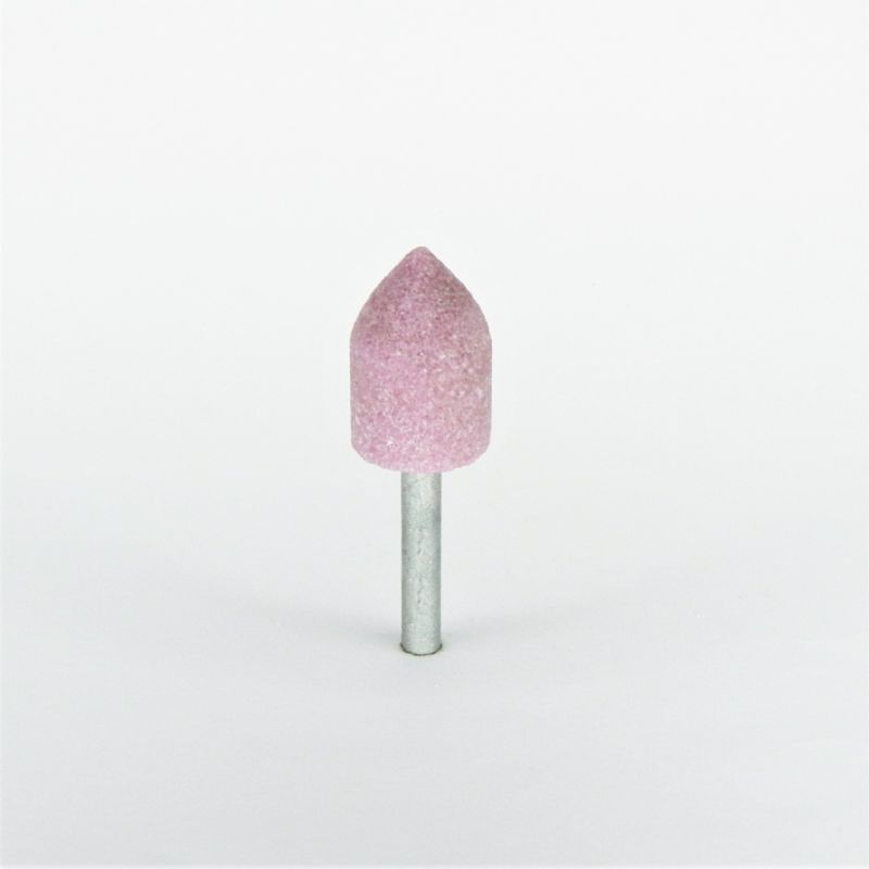 mola ceramica abrasiva ogiva Ø mm. 20 x 30 x p. 6 gr. 60 corindone rosa