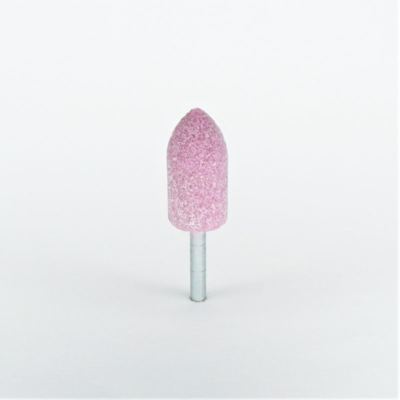 mola ceramica abrasiva ogiva Ø mm. 20 x 40 x p. 6 gr. 46 corindone rosa
