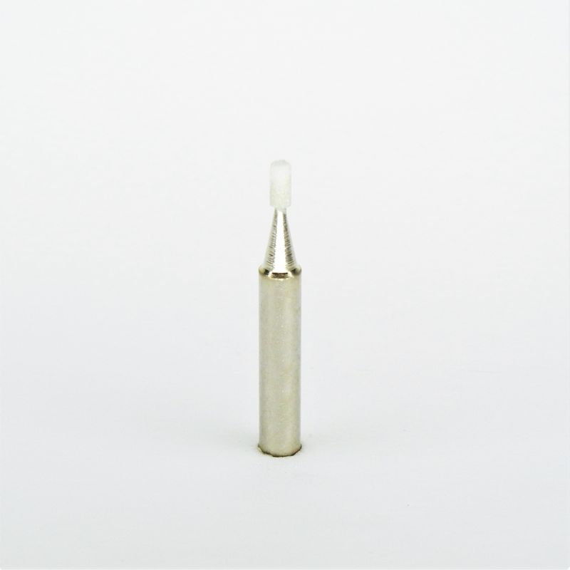 mola ceramica abrasiva cilindrica Ø mm. 3 x 6 x 56 perno 6 grana 80 corindone bianco morbida