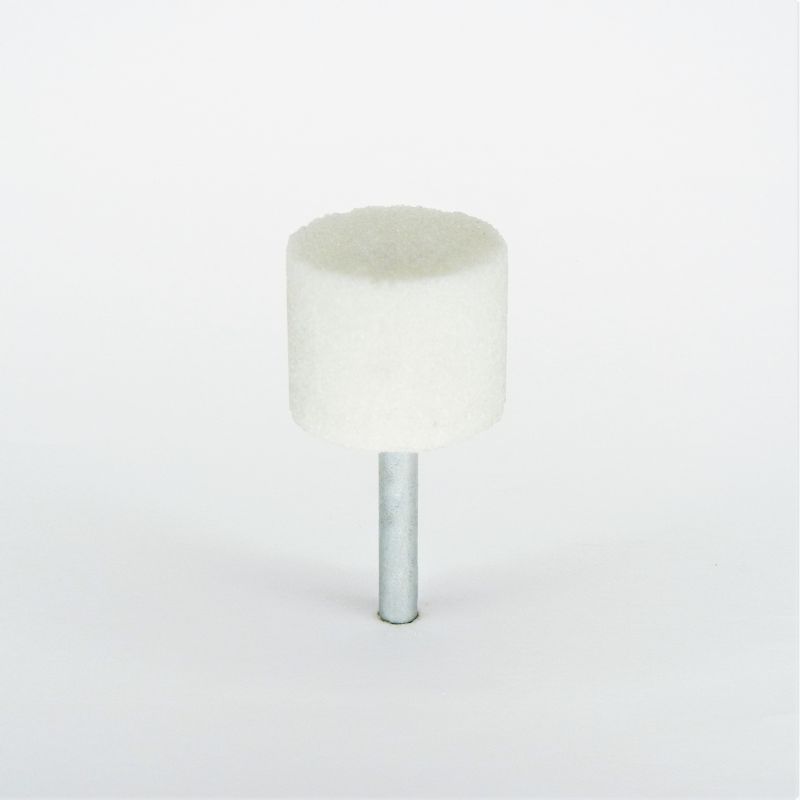 mola ceramica abrasiva cilindrica Ø mm. 30 x 25 x 75 perno 6 grana 60 corindone bianco morbida