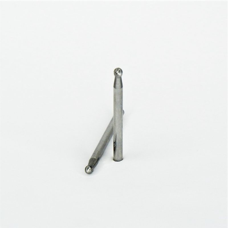fresa metallo duro integrale testa sferica Ø mm. 3 x 2,8 x 38 perno 3 taglio E5 z14