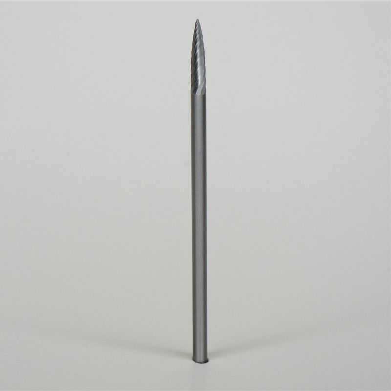 fresa metallo duro integrale testa ogiva Ø mm. 3 x 13 x 75 perno 3  lungo taglio 5