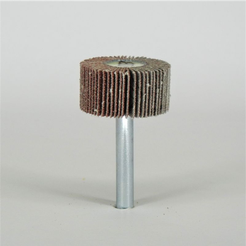ruote lamellari tela abrasiva corindone d. mm. 30 x 15 x 55 perno 6 grana 80 a<br />#ruotelamellari