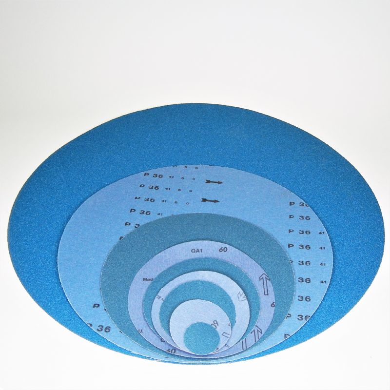 dischi abrasivi in tela resinata blu robusta tranciati d. mm. 1100 p 150 z tipo zirconio
