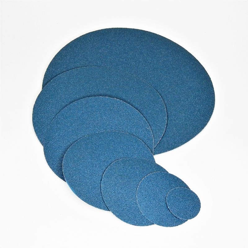 dischi abrasivi in tela resinata blu robusta tranciati d. mm. 400 p 150 z tipo zirconio