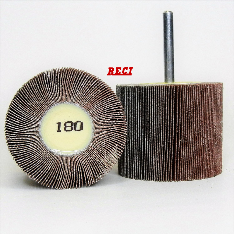 ruote lamellari tela abrasiva corindone d. mm. 60 x 50 x 90 perno 6 grana 180<br />#ruotelamellari